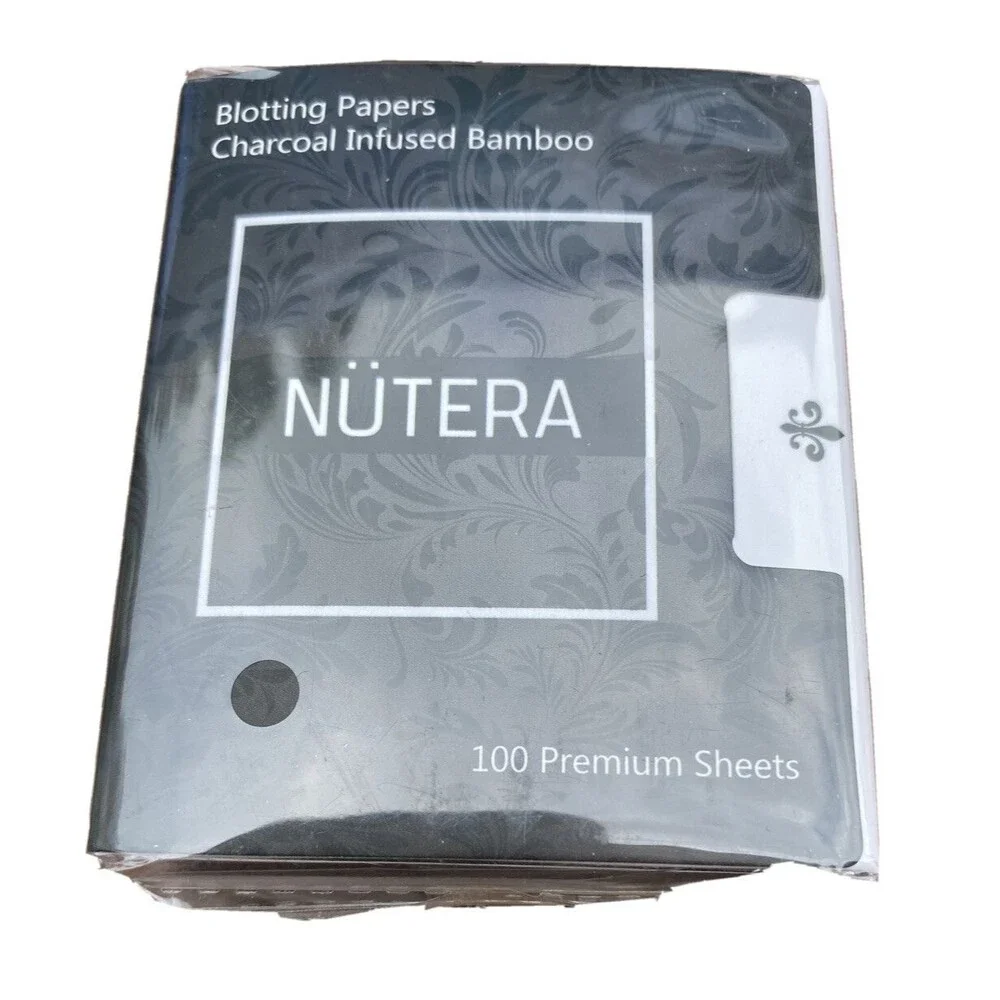 Nutera Natural Bamboo Charcoal Oil Absorbing Face Sheets 3 PACK X 100 New Sealed
